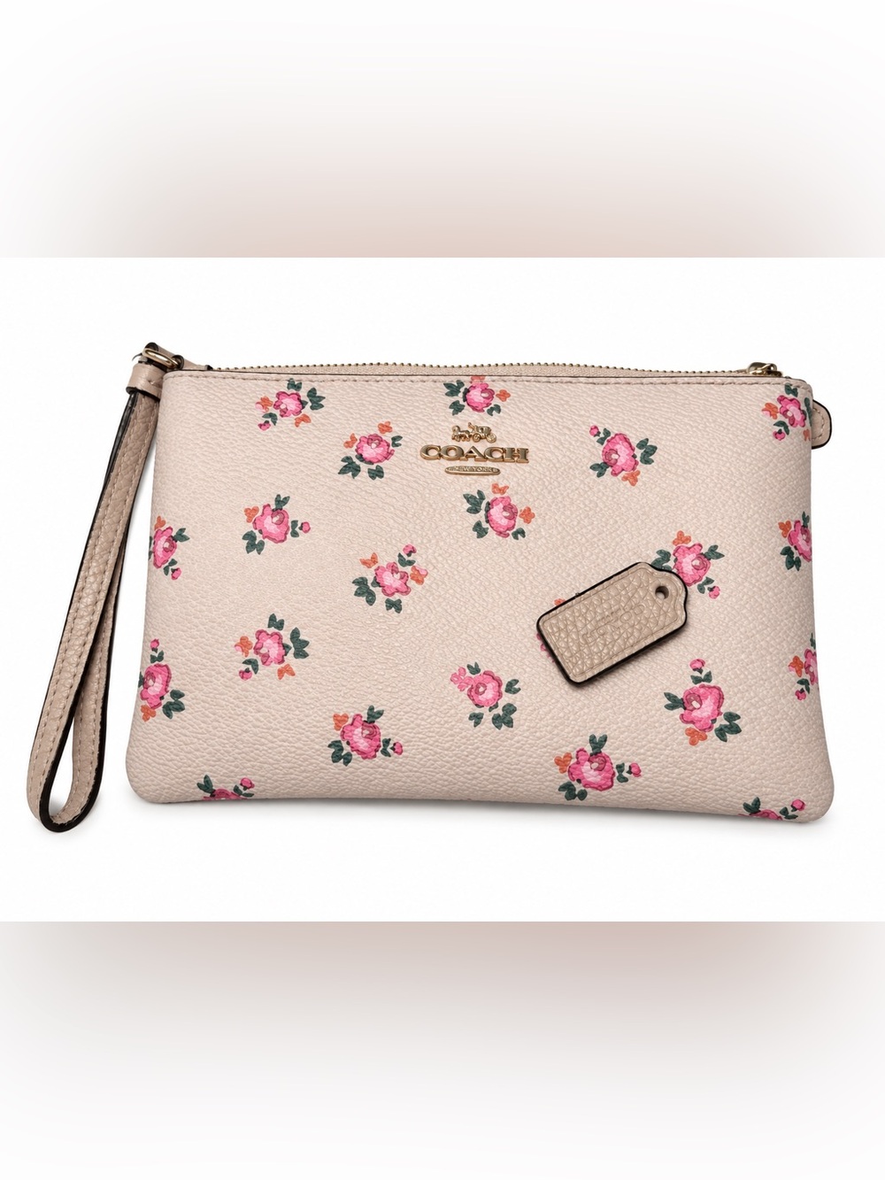 Coach Floral Bloom Small Wristlet Pink Rose Print F27094